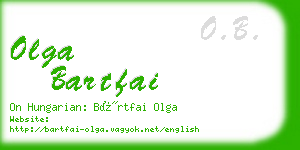 olga bartfai business card